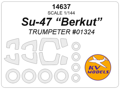 KV Models 14637 1/144 Su-47 (TRUMPETER #01324) + wheels masks (For Trumpeter)