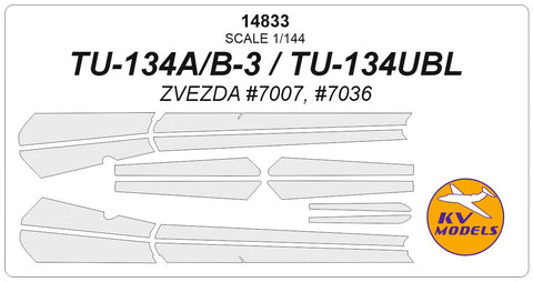 KV Models 14833 1/144 Tupolev Tu-134A/B / Tu-134UBL (ZVEZDA #7007, #7036) (For ZVEZDA)