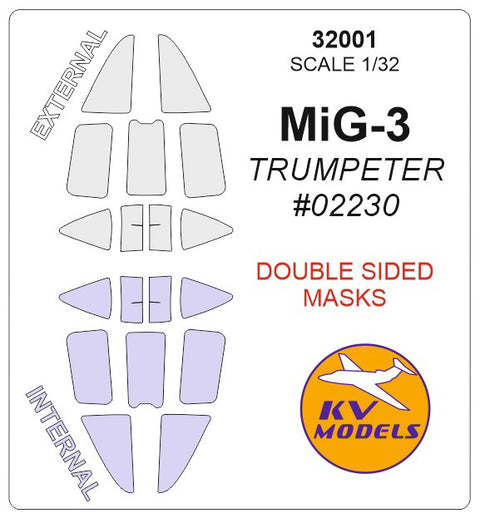 KV Models 32001 1/32 MiG-3 (Double sided) - Trumpeter #02230 (For Trumpeter)