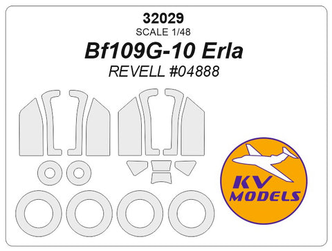 KV Models 32029 1/32 Bf109G-10 Erla (REVELL #04888) + wheels masks (For Revell)