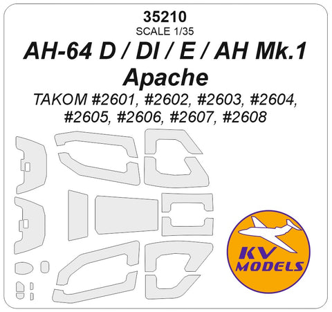 KV Models 35210 1/35 AH-64 D / DI / E / AH Mk. 1 Apache (Takom #2601, #2602, #2603, #2604, #2605, #2606, #2607, #2608) (For TAKOM)