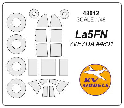 KV Models 48012 1/48 Lavochkin La-5FN (ZVEZDA #4801) + wheels masks (For ZVEZDA)