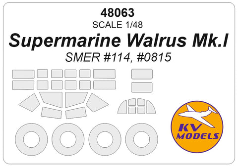 KV Models 48063 1/48 Supermarine Walrus Mk.I (SMER #114, #0815) + wheels masks (For SMER)