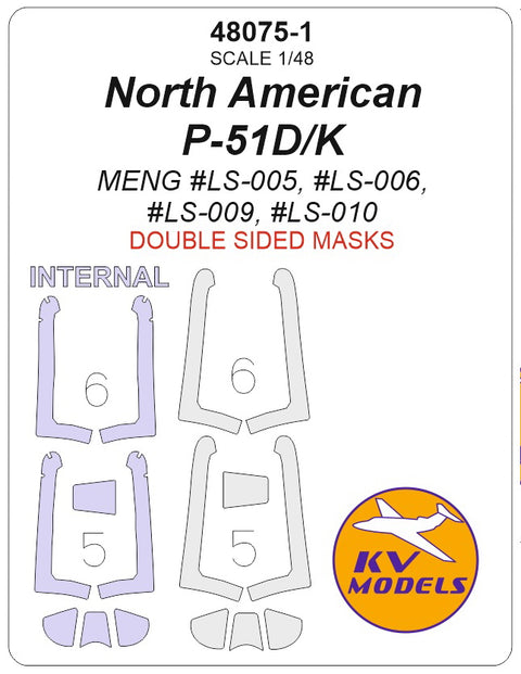 KV Models 48075-1 1/48 North American P-51D/K (MENG #LS-005, #LS-006, #LS-009, #LS-010) - (Double- sided) (For MENG)