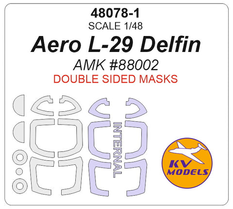 KV Models 48078-1 1/48 Aero L-29 Delfin (AMK #88002) - (double sided) + wheels masks (For AMK)