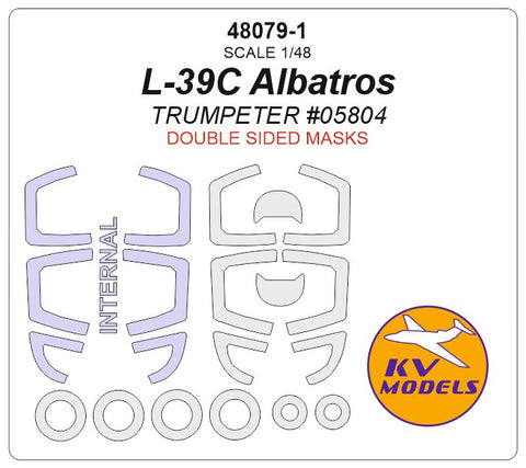 KV Models 48079-1 1/48 L-39C Albatros (TRUMPETER #05804) - (double sided) + wheels masks (For Trumpeter)