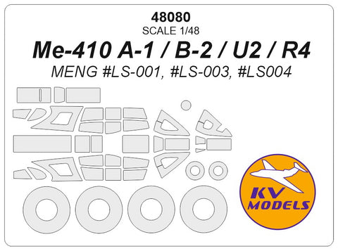 KV Models 48080 1/48 Me-410 A-1 / B-2 / U2 / R4 (MENG #LS-001, #LS-003, #LS004) + wheels masks (For Meng)