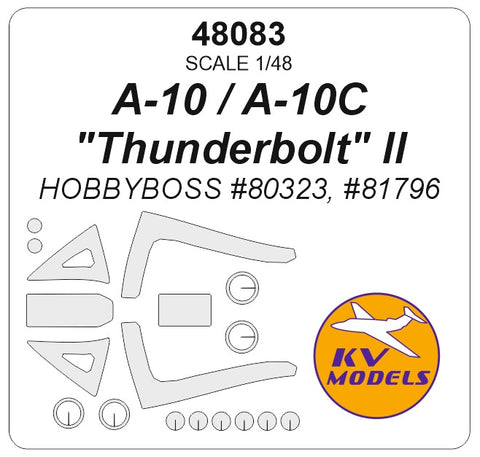 KV Models 48083 1/48 A-10 / A-10C "Thunderbolt" II (HOBBYBOSS #80323, #81796) + wheels masks (For HOBBYBOSS)
