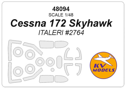 KV Models 48094 1/48 Cessna 172 Skyhawk (ITALERI #2764) + wheels masks (For ITALERI)