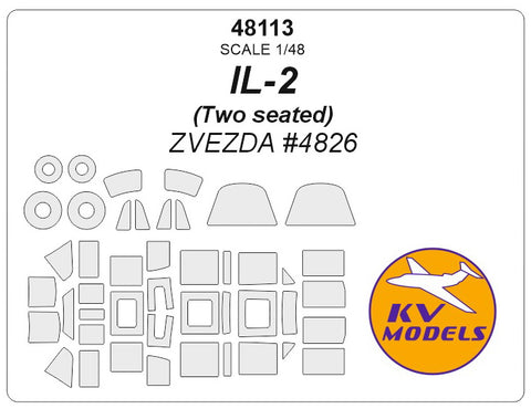 KV Models 48113 1/48 IL-2 Two seated version (ZVEZDA #4826) (For ZVEZDA)