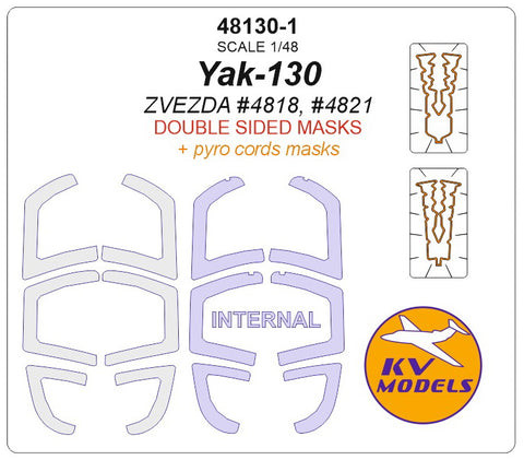 KV Models 48130-1 1/48 Yak-130 (ZVEZDA #4821) - (double sided) + wheels masks (For ZVEZDA)