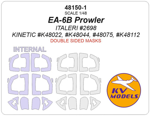 KV Models 48150-1 1/48 EA-6B Prowler (ITALERI #2698 / KINETIC #K48022, #K48044, #48075, #K48112) - (Double sided) + wheels masks (For RODEN)