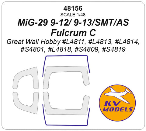 KV Models 48156 1/48 MiG-29 9-12/ 9-13/SMT/AS Fulcrum C (Great Wall Hobby #L4811, #L4813, #L4814, #S4801, #L4818, #S4809, #S4819) (For Great Wall Hobby)