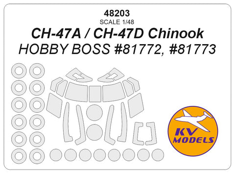 KV Models 48203 1/48 CH-47A / CH-47D Chinook (Hobby Boss #81772, #81773) + wheels masks (For Hobby Boss)