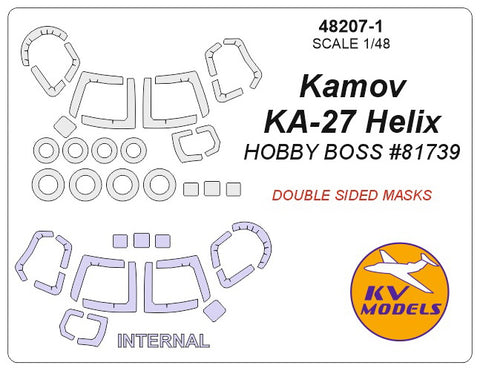 KV Models 48207-1 1/48 Kamov KA-27 Helix (Hobby Boss #81739) - (Double sided) + wheels masks (For HOBBY BOSS)