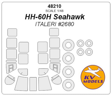 KV Models 48210 1/48 HH-60H Seahawk (ITALERI #2680) + wheels masks (For ITALERI)