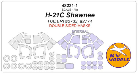 KV Models 48231-1 1/48 H-21C Shawnee (ITALERI #2733, #2774) - Double sided + wheels masks (For ITALERI)