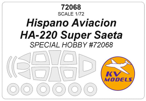 KV Models 72068 1/72 Hispano Aviacion HA-220 Super Saeta (SPECIAL HOBBY #72068) + masks for wheels (For SPECIAL HOBBY)