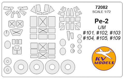 KV Models 72082 1/72 Petlyakov Pe-2 (UM #101, #102, #103, #104, #105, #109) + wheels masks (For UM)