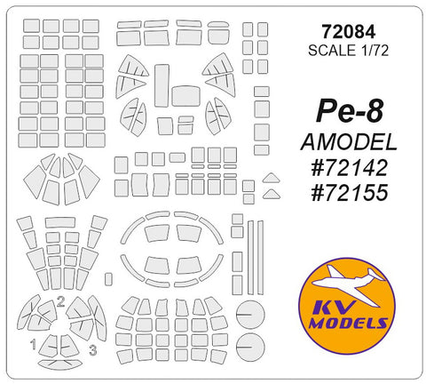KV Models 72084 1/72 Petlyakov Pe-8 (AMODEL #72142, #72155) (For AMODEL)