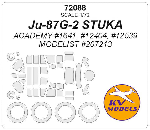 KV Models 72088 1/72 Ju-87G-2 STUKA (ACADEMY #1641, #12404, #12539 / MODELIST #207213) + wheels masks (For ACADEMY / MODELIST)
