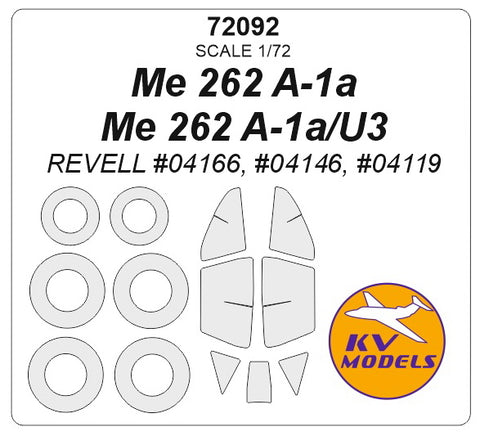 KV Models 72092 1/72 Me 262 A-1a (REVELL #04166) + wheels masks (For Revell )