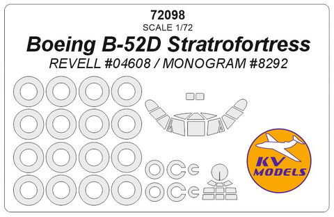 KV Models 72098 1/72 Boeing B-52D Stratrofortress (REVELL #04608 / MONOGRAM #8292) + wheels masks (For Revell / Monogram)