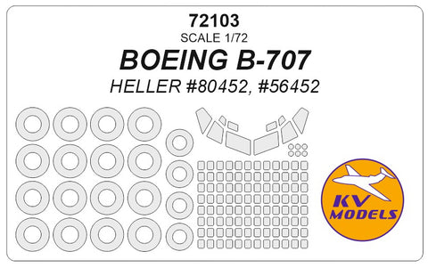 KV Models 72103 1/72 BOEING B-707 (HELLER #80452) + wheels masks (For HELLER)