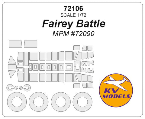 KV Models 72106 1/72 Fairey Battle (MPM #72090) + wheels masks (For MPM)