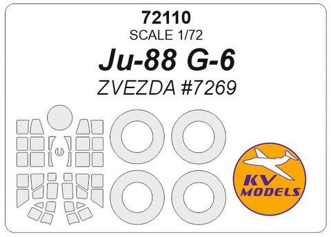 KV Models 72110 1/72 Ju-88 G-6 (ZVEZDA #7269) + wheels masks (For ZVEZDA)