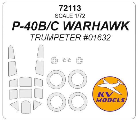 KV Models 72113 1/72 P-40B/C WARHAWK (Trumpeter #01632) + wheels masks (For Trumpeter)