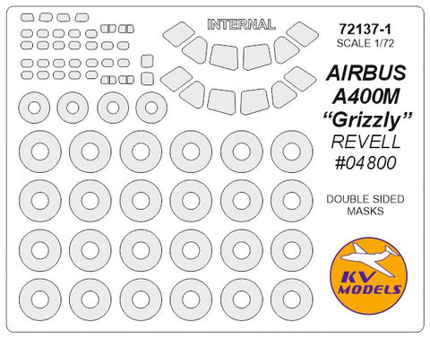 KV Models 72137-1 1/72 AIRBUS A400M “Grizzly” (REVELL #03929, #04800) - Double sided + wheels masks (For Revell )