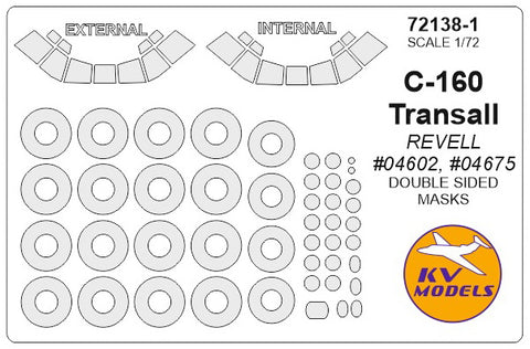 KV Models 72138-1 1/72 C-160 Transall (REVELL #04602, #04675) - Double sided + wheels masks (For Revell )