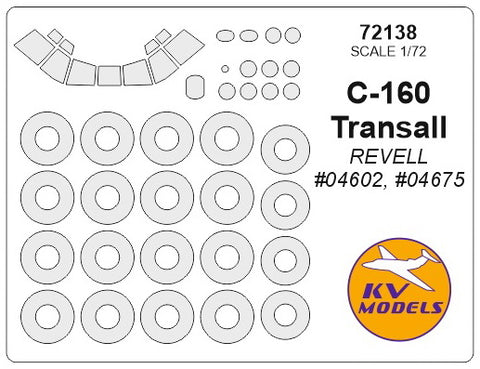 KV Models 72138 1/72 C-160 Transall (REVELL #04602, #04675) + wheels masks (For Revell )