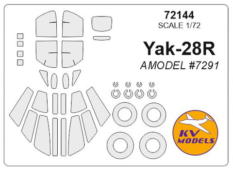 KV Models 72144 1/72 Yak-28R (AMODEL #7291) + wheels masks (For AMODEL)