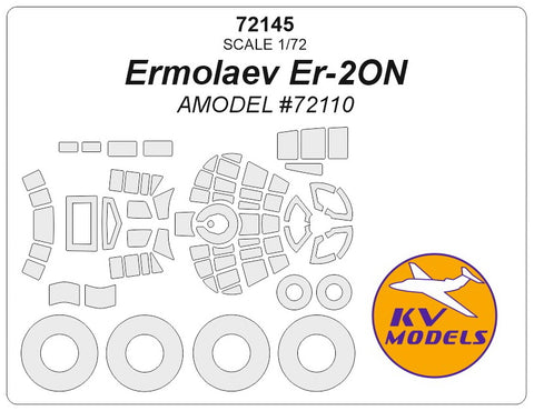 KV Models 72145 1/72 Ermolaev Er-2ON (AMODEL #72110) + wheels masks (For AMODEL)