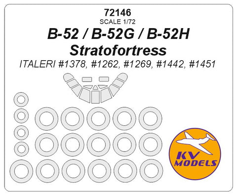 KV Models 72146 1/72 B-52 / B-52G / B-52H Stratofortress (ITALERI #1378, #1262, #1269, #1442) + wheels masks (For ITALERI)