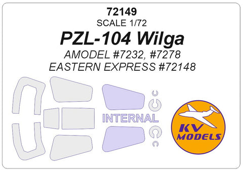KV Models 72149 1/72 PZL-104 Wilga (AMODEL #7232, #7278 / EASTERN EXPRESS #72148) + masks for wheels (For AMODEL / Eastern Express)