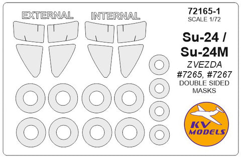 KV Models 72165-1 1/72 Su-24 / Su-24M (ZVEZDA #7265, #7267) - Double sided + wheels masks (For ZVEZDA)