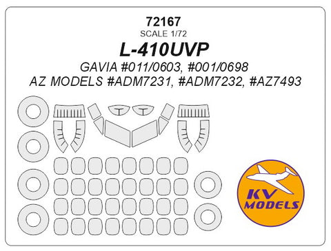 KV Models 72167 1/72 L-410UVP (GAVIA #011/0603, #001/0698, / AZ MODELS #ADM7231, #ADM7232, #AZ7493) + wheels masks (For GAVIA / AZ Models)