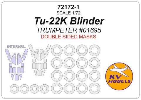 KV Models 72172-1 1/72 Tu-22K Blinder (TRUMPETER #01695) - Double sided + wheels masks (For Trumpeter)