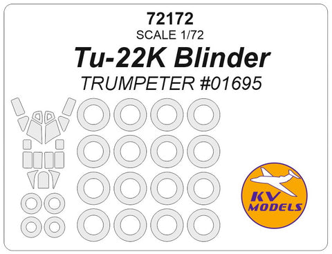 KV Models 72172 1/72 Tu-22K Blinder (TRUMPETER #01695) + wheels masks (For Trumpeter)