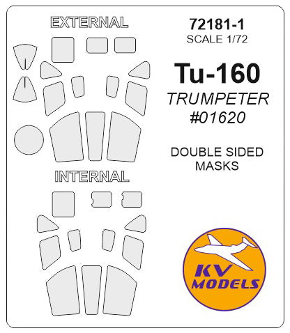 KV Models 72181-1 1/72 Tu-160 (TRUMPETER #01620) - (Double sided) (For Trumpeter)