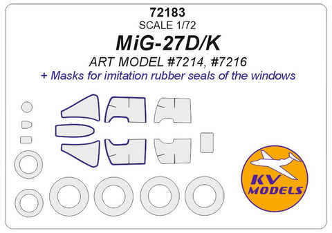 KV Models 72183 1/72 MiG-27D/K (ART MODEL #7214, #7216) + wheels masks (For ARTModel)