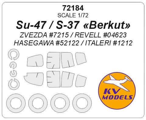 KV Models 72184 1/72 Su-47 / S-37 «Berkut» (ZVEZDA #7215 / REVELL #04623
HASEGAWA #52122 / ITALERI #1212) + whells masks (For ZVEZDA / REVELL / HASEGAWA / ITALERI)
