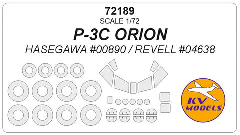 KV Models 72189 1/72 P-3C ORION (HASEGAWA #00890 / REVELL #04638) + wheels masks (For Hasegawa / Revell)