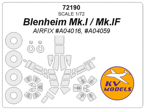 KV Models 72190 1/72 Blenheim Mk.I / Mk.IF (AIRFIX #A04016, #A04059) + wheels masks (For AIRFIX)