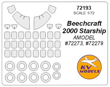 KV Models 72193 1/72 Beechcraft 2000 Starship (AMODEL #72273, #72279) + wheels masks (For AMODEL)