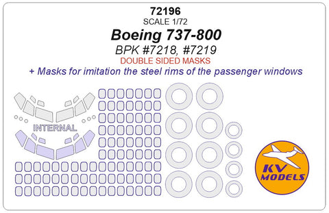 KV Models 72196 1/72 Boeing 737-800 (BPK #7218, #7219) - (double sided) + wheels masks (For BPK)