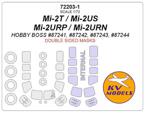 KV Models 72203-1 1/72 Mi-2T / Mi-2US / Mi-2URP / Mi-2URN (HOBBY BOSS #87241, #87242, #87243, #87244) - (Double sided) + wheels masks (For HOBBY BOSS )